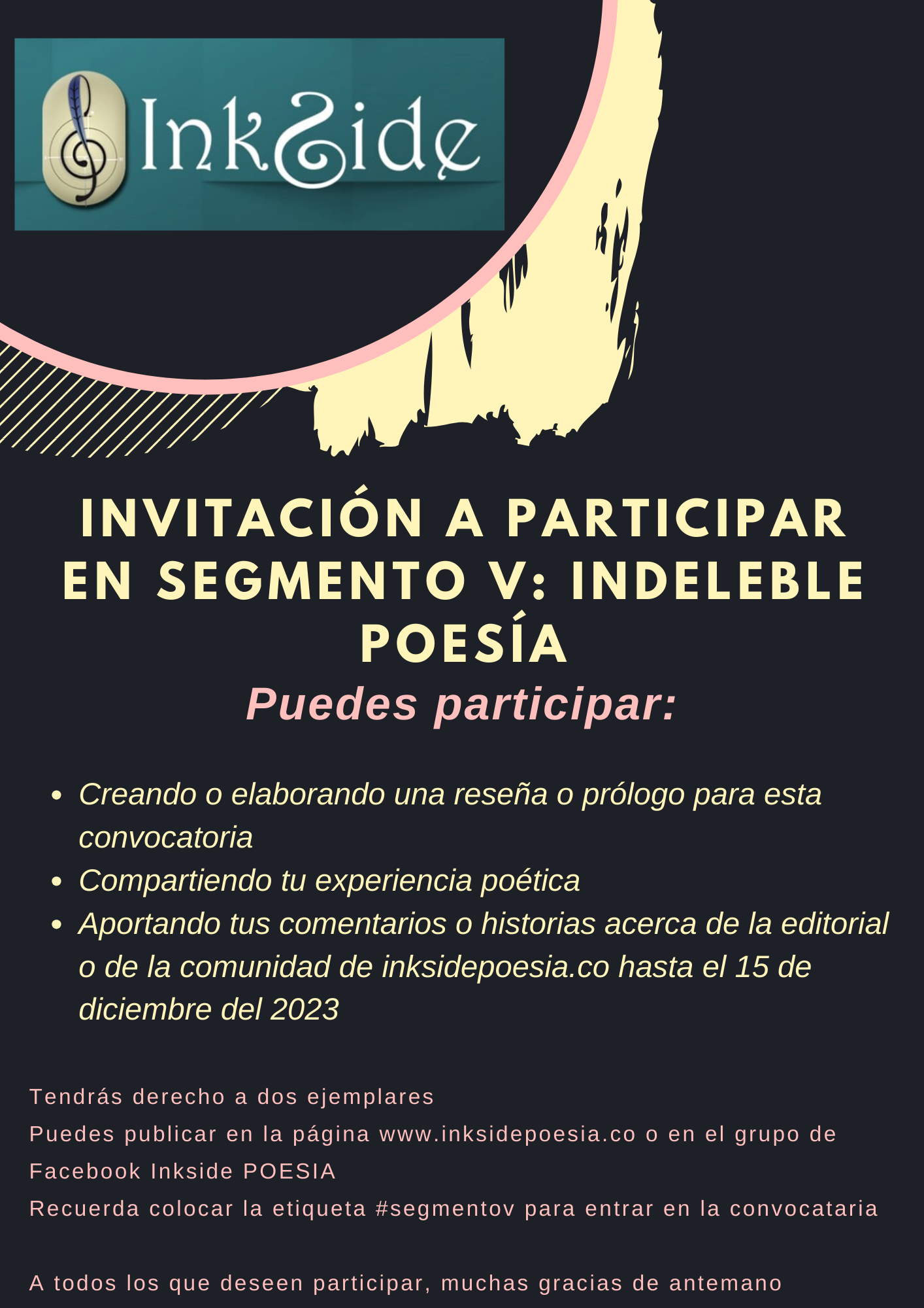 Convocatoria para reseña o experiencias Inkside Poesía